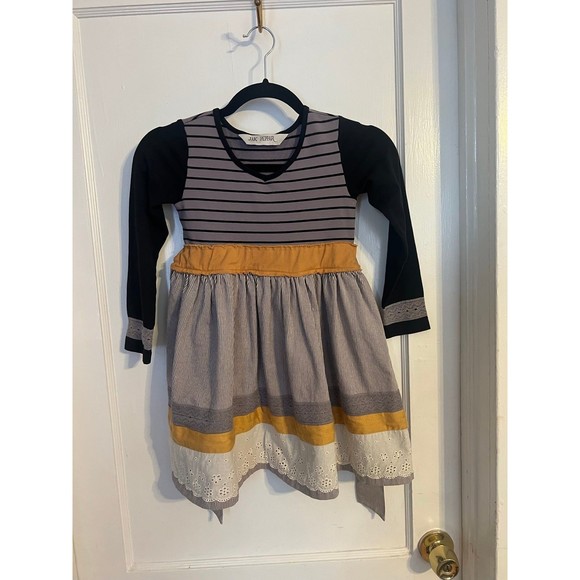 Jak & Peppar Railroad Love me not Tunic Long sleeve dress Size 6 Mixed media